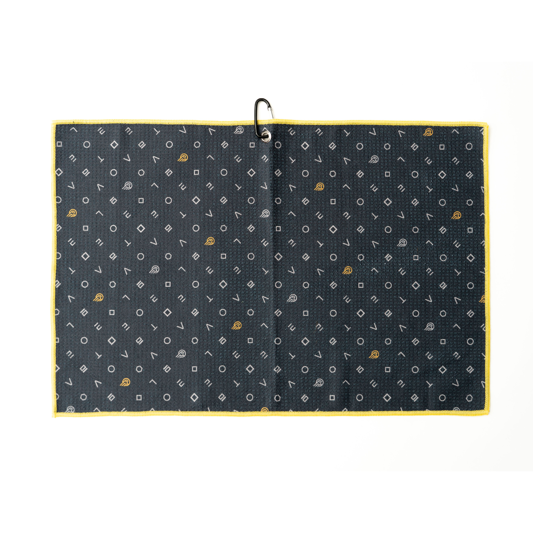 Golf towel black and yellow - Elovate