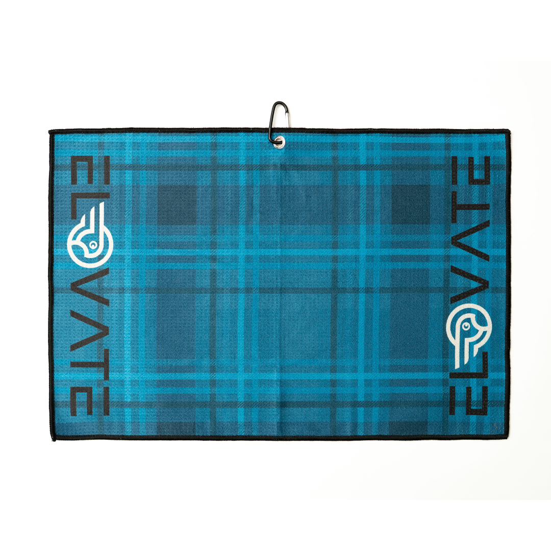 Blue Tartan Golf Towel - Elovate Scotland 